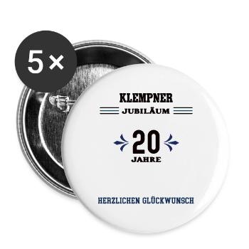 Plumber 20th anniversary Twentieth anniversary - Buttons large 2.2''/56 mm (5-pack) - white - Front