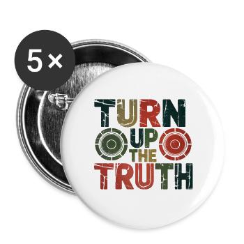 Retro Grunge – Montez la vérité - Lot de 5 grands badges (56 mm) - blanc - Devant