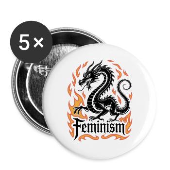 Cadre de feu Flame Ring - Lot de 5 grands badges (56 mm) - blanc - Devant