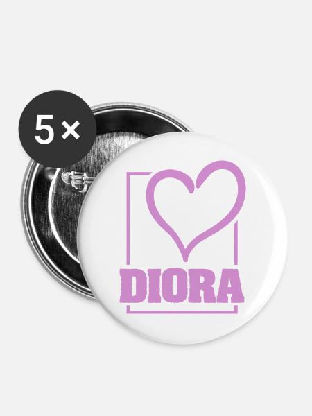 Bachelorette Diora - Buttons groß 56 mm (5er Pack) - Weiß
