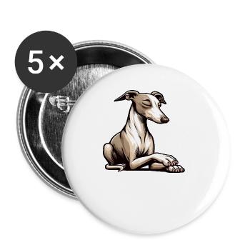 Parlez à la patte Whippet Greyhound Whippets - Lot de 5 grands badges (56 mm) - blanc - Devant