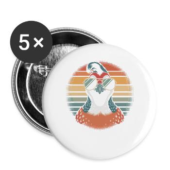 Quail Whisperer - Buttons large 2.2''/56 mm (5-pack) - white - Front