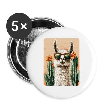 Lama - Buttons groß 56 mm (5er Pack) - Weiß - Vorne
