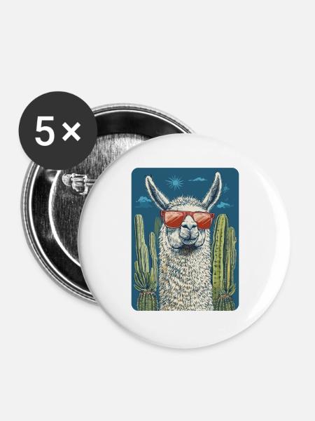 Lama - Buttons groß 56 mm (5er Pack) - Weiß