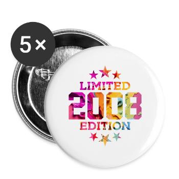 LIMITED EDITION 2008 18TH BIRTHDAY - Buttons large 2.2''/56 mm (5-pack) - white - Front