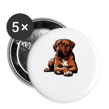 Parlez à la patte du grand danois de Bordeaux - Lot de 5 grands badges (56 mm) - blanc - Devant