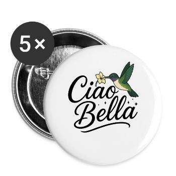 Ciao Bella - Buttons large 2.2''/56 mm (5-pack) - white - Front