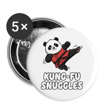 Kung Fu Panda Snuggles - Buttons large 2.2''/56 mm (5-pack) - white - Front