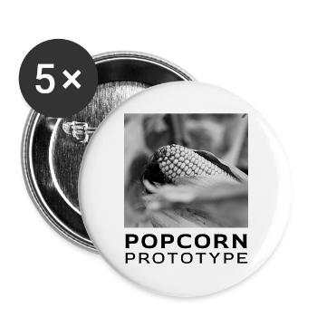 Monochrome corn cob in focus - Buttons large 2.2''/56 mm (5-pack) - white - Front