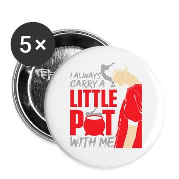 Anime Manga Otaku Fumer de l'herbe Drôle 420 - Lot de 5 grands badges (56 mm) - blanc - Devant