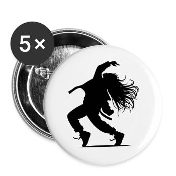 B-Girl Silhouette – Breakdance Groove - Buttons large 2.2''/56 mm (5-pack) - white - Front