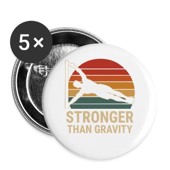 Salle de fitness callisthénique plus forte que la gravité - Lot de 5 grands badges (56 mm) - blanc - Devant