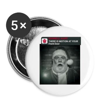 Noël amusant avec le Père Noël - Lot de 5 grands badges (56 mm) - blanc - Devant