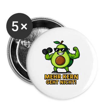 Avocado Powerhouse Strong Vegetables Illustration - Buttons large 2.2''/56 mm (5-pack) - white - Front