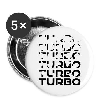 Turbo Mosaik - Buttons groß 56 mm (5er Pack) - Weiß - Vorne