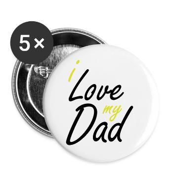 i love my dad hand lettering - Buttons large 2.2''/56 mm (5-pack) - white - Front