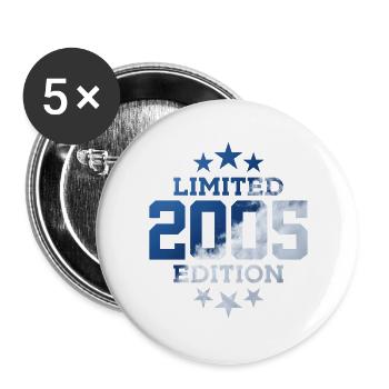 ÉDITION LIMITÉE 21E ANNIVERSAIRE 2005 - Lot de 5 grands badges (56 mm) - blanc - Devant