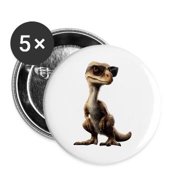 Raptor Velociraptor Dinosaurier Dino Raptoren - Buttons groß 56 mm (5er Pack) - Weiß - Vorne