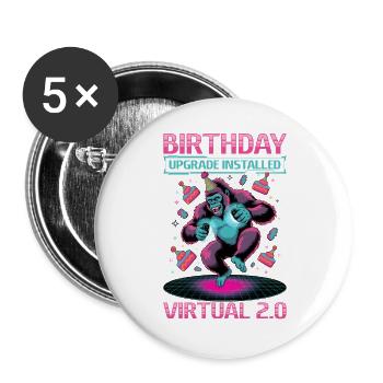 Birthday Gamer VR - Buttons large 2.2''/56 mm (5-pack) - white - Front