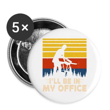 Arborist Woodworker Woodworker Gift - Buttons large 2.2''/56 mm (5-pack) - white - Front