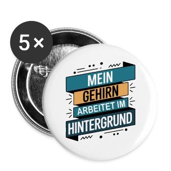 Mon cerveau fonctionne en arrière-plan - Lot de 5 grands badges (56 mm) - blanc - Devant