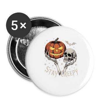 Stay Creepy, Stay Creepy Halloween Theme - Buttons large 2.2''/56 mm (5-pack) - white - Front