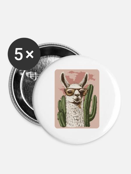 Lama - Buttons groß 56 mm (5er Pack) - Weiß