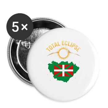 Total Solar Eclipse Bilbao 2026 - Buttons large 2.2''/56 mm (5-pack) - white - Front
