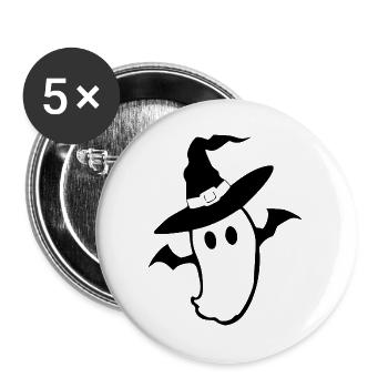 Halloween_T-shirt_Gespenst_Kawaii_spooky_cute - Buttons groß 56 mm (5er Pack) - Weiß - Vorne