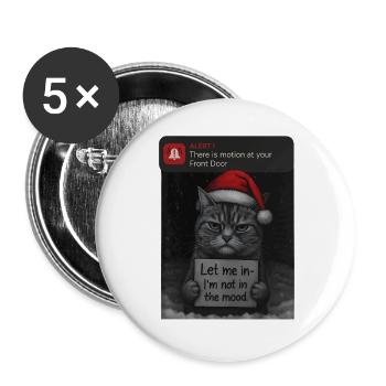 Cat Christmas with funny saying cats - Buttons large 2.2''/56 mm (5-pack) - white - Front