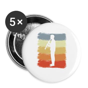 Vintage Clarinetist Sketch - Buttons large 2.2''/56 mm (5-pack) - white - Front