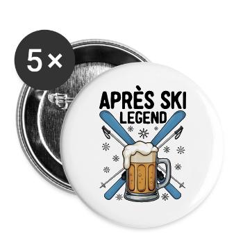 Légende de l’après-ski - Lot de 5 grands badges (56 mm) - blanc - Devant