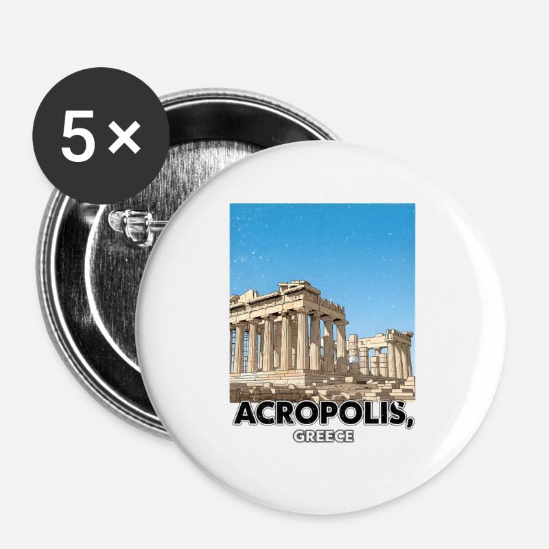 Acropolis Greece Poster - Buttons large 2.2''/56 mm (5-pack) - white