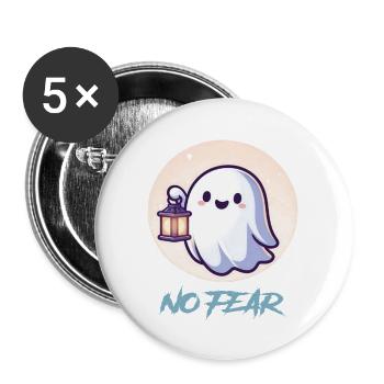 No Fear Ghost Lantern - Buttons large 2.2''/56 mm (5-pack) - white - Front