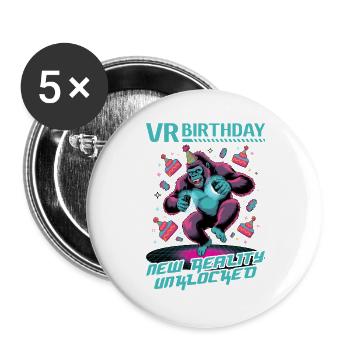 Birthday Gamer VR - Buttons large 2.2''/56 mm (5-pack) - white - Front