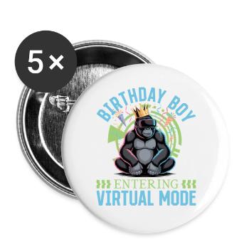 Birthday Gamer VR - Buttons large 2.2''/56 mm (5-pack) - white - Front
