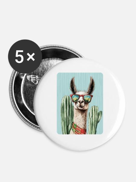 Lama - Buttons groß 56 mm (5er Pack) - Weiß