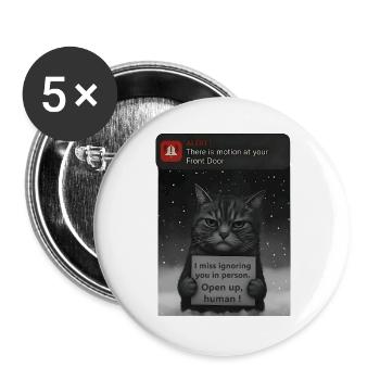 Cat has a message for you - Funnier - Buttons large 2.2''/56 mm (5-pack) - white - Front