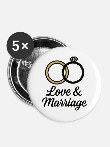 Liebe & Ehe Trauringe - Liebe & Ehe - Buttons groß 56 mm (5er Pack) - Weiß