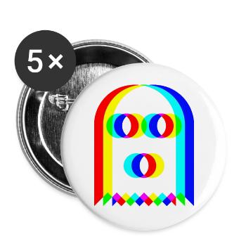 👻 RGB-Geist - Buttons groß 56 mm (5er Pack) - Weiß - Vorne
