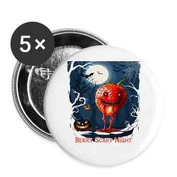 Halloween Zombie Strawberry - Buttons large 2.2''/56 mm (5-pack) - white - Front