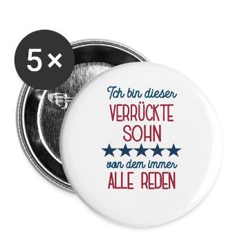 Ich Bin Dieser Verrückte Sohn Geburtstag Söhne - Buttons groß 56 mm (5er Pack) - Weiß - Vorne