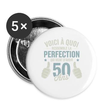 This is what 50-year-old perfection looks like - Buttons large 2.2''/56 mm (5-pack) - white - Front