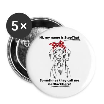 Dog Lover Beagle Design - Buttons large 2.2''/56 mm (5-pack) - white - Front