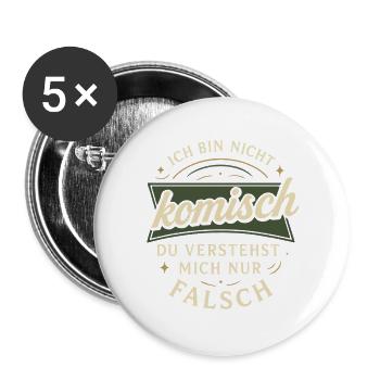 I'm not weird – you get me wrong - Buttons large 2.2''/56 mm (5-pack) - white - Front