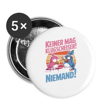 Nobody likes smartasses! That means nobody! - Buttons large 2.2''/56 mm (5-pack) - white - Front
