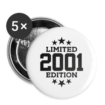 LIMITED EDITION 2001 25TH BIRTHDAY - Buttons large 2.2''/56 mm (5-pack) - white - Front