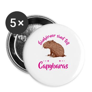Les capybaras sont de vrais capybaras - Lot de 5 grands badges (56 mm) - blanc - Devant