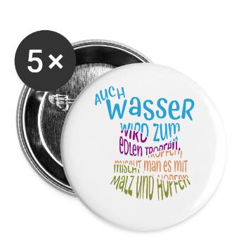 Beer Lovers Beer Saying Beer Drinkers Booze - Buttons large 2.2''/56 mm (5-pack) - white - Front