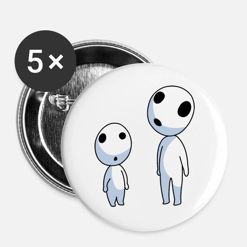 Forest spirits - Buttons large 2.2''/56 mm (5-pack) - white